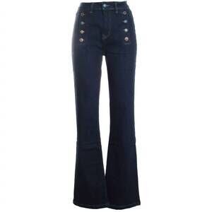 NEW OOLALA women's button trim sailor jeans in blue